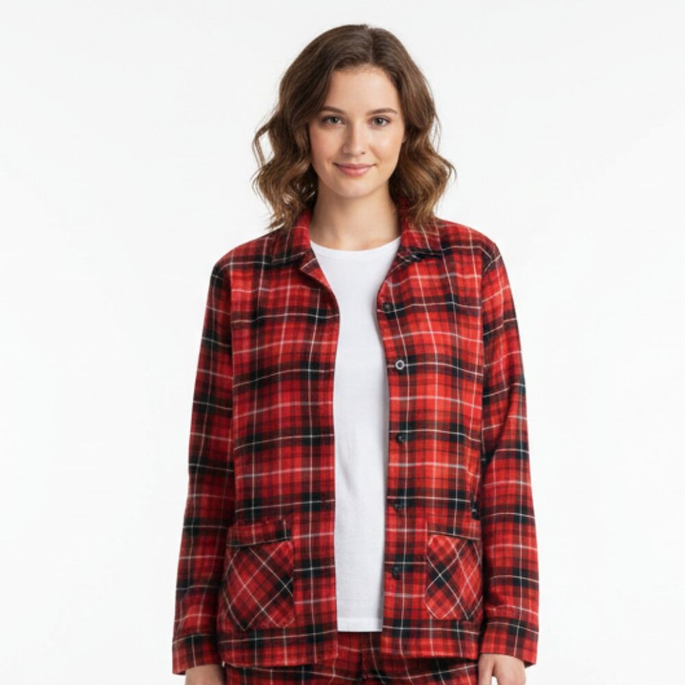 Buffalo Plaid Red Pajama Christmas Shirt Xmas Santa Pajamas Merry Adult Sz Small